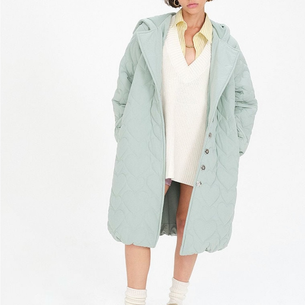 FOR LOVE & LEMONS Long Heart Puffer Coat